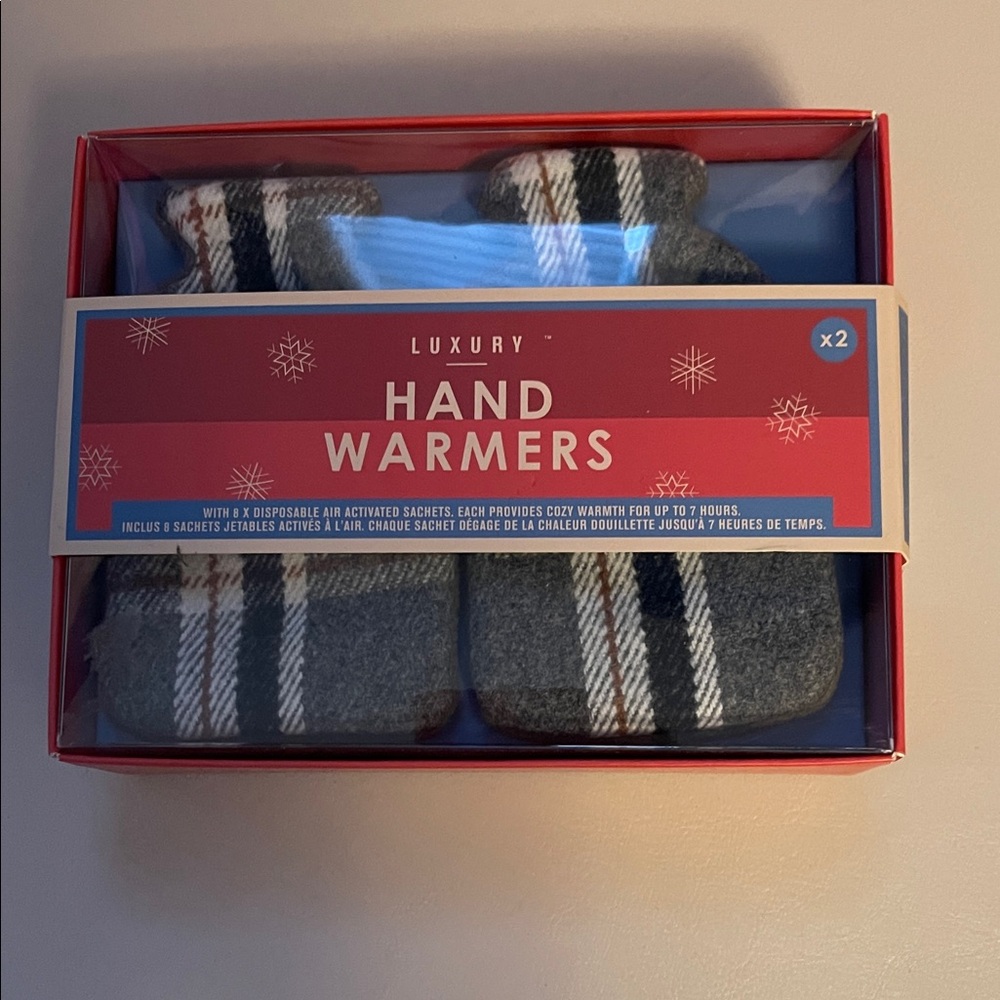 Luxury Gray Plaid Hand Warmers